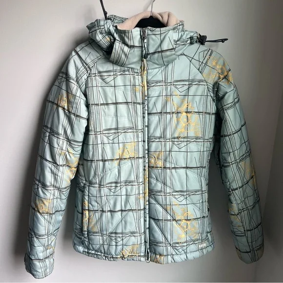 Women's e408 Ski & Snow Jacket in Blue with Yellow Flowers - Size M - Picture 2 of 16